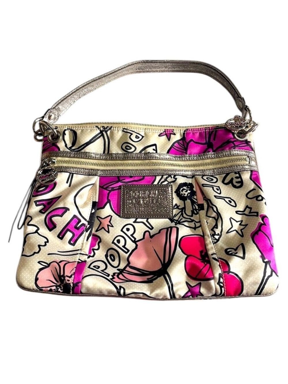 Coach Poppy Floral Pop Art Print Satchel Bag - Picture 2 of 10